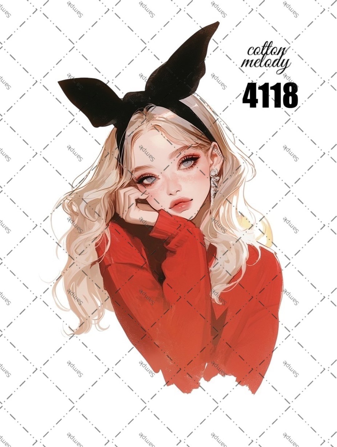 original sticker no.4118 人物贴纸 原创贴纸 原创人物贴纸 装饰贴纸 cotton melody - 贴纸 - 纸 