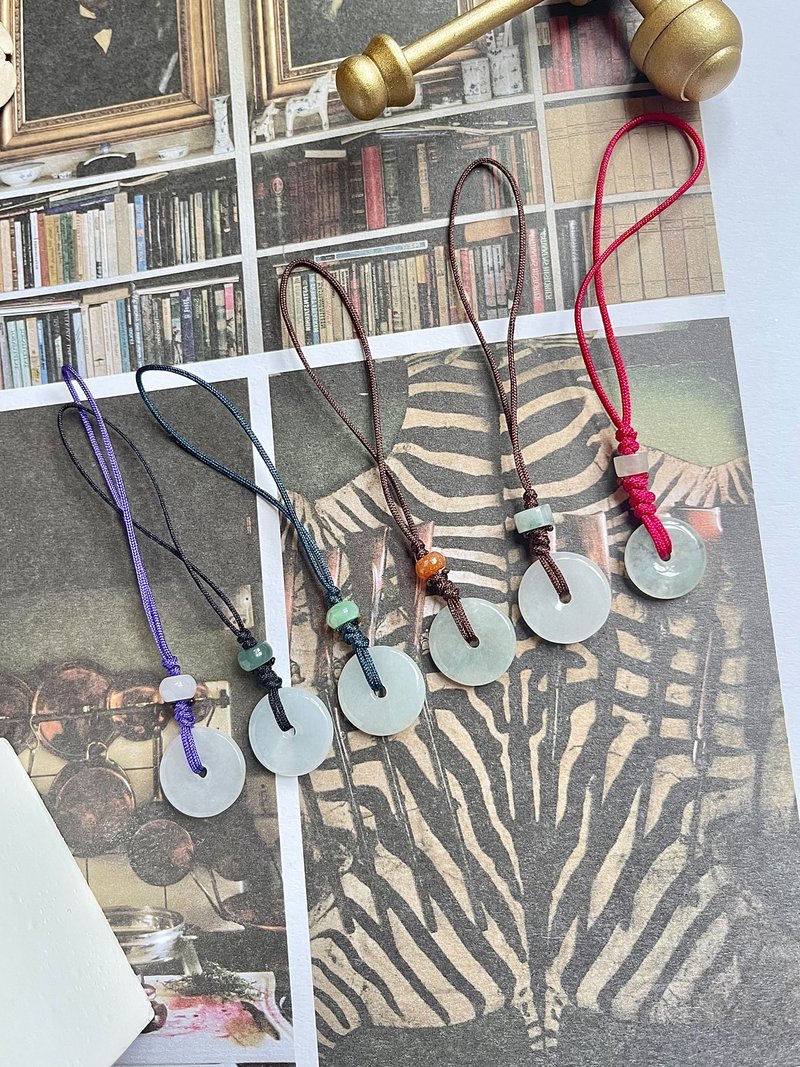 翡翠 缅甸玉 A玉-白翡平安扣翡翠吊饰 定制化 礼物 招财 玉 - 吊饰 - 玉石 多色