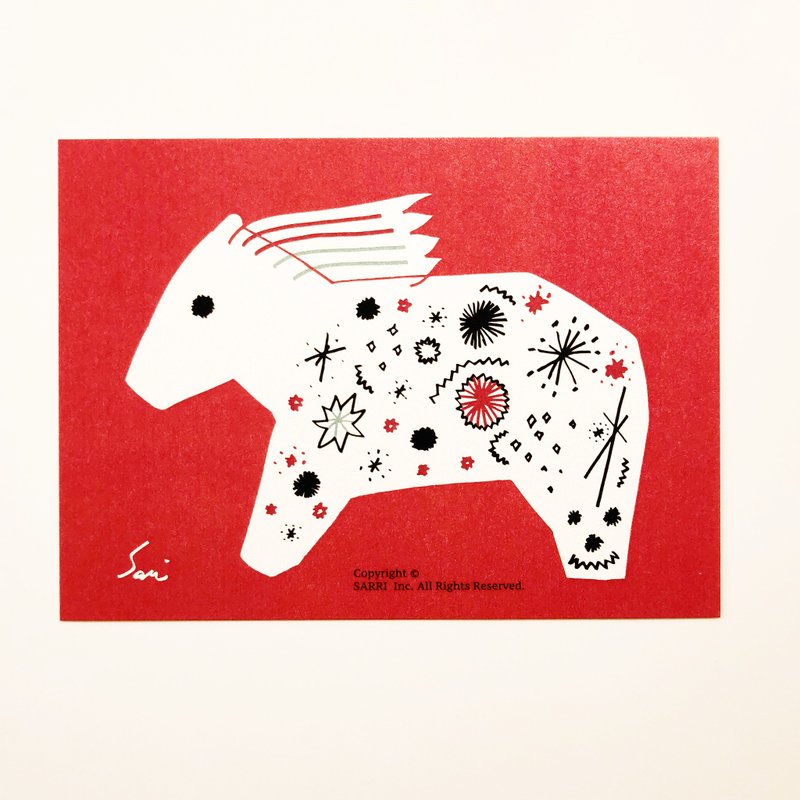 防水贴纸 机车贴纸 行李箱贴纸 horse 马 刺绣 安全帽贴纸 悠游卡 - 贴纸 - 纸 红色