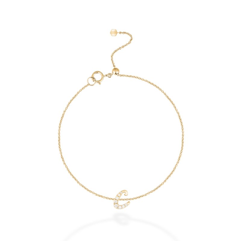 【mori】C字母钻石手链 【14k黄金】 - 手链/手环 - 钻石 金色