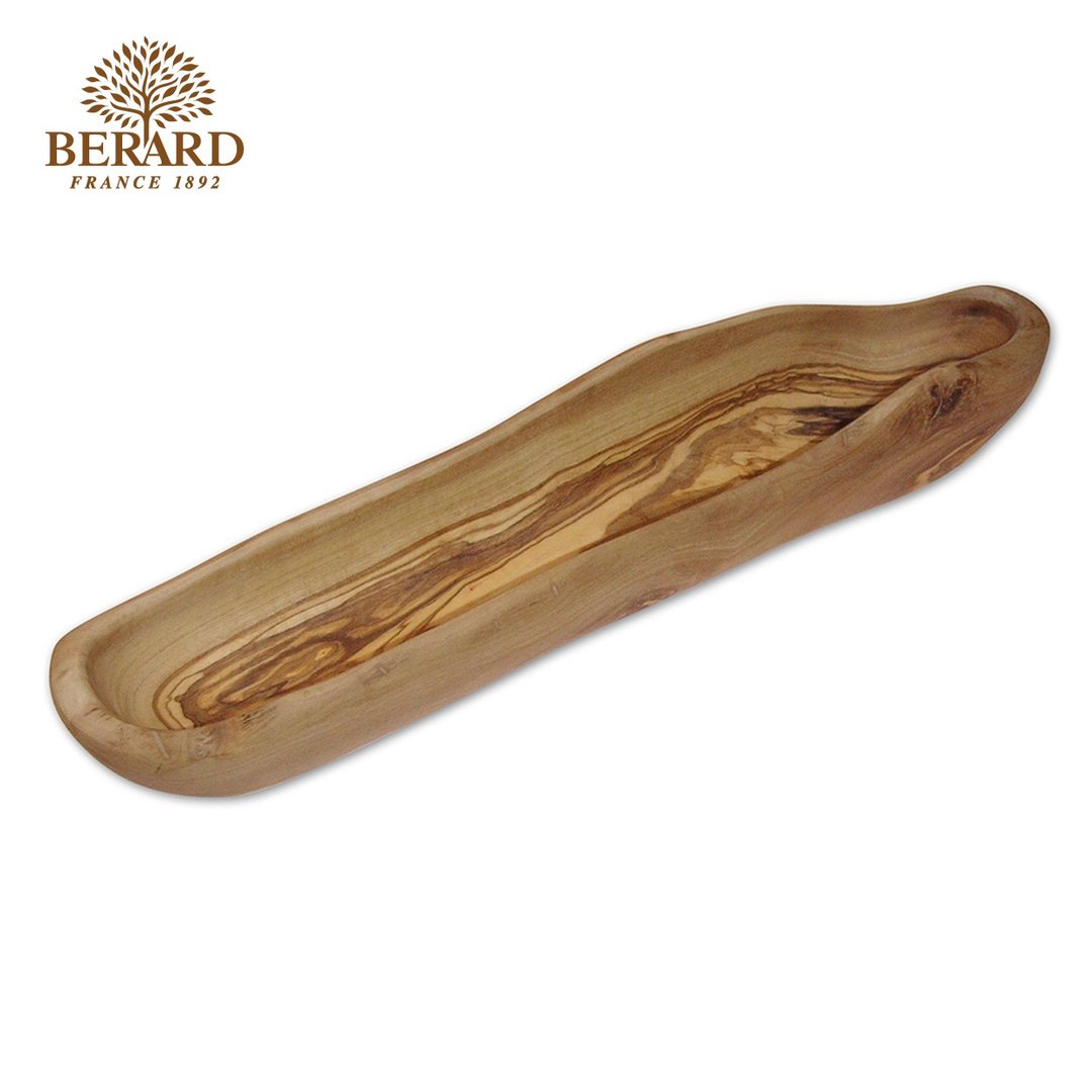 法国 Berard 毕昂原木食具 手工橄榄木长条形面包篮 (35cm) - 盘子/餐盘/盘架 - 木头 咖啡色