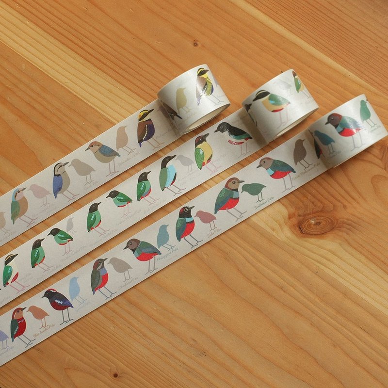 世界八色鸟和纸胶带 - 纸胶带 - 纸 多色