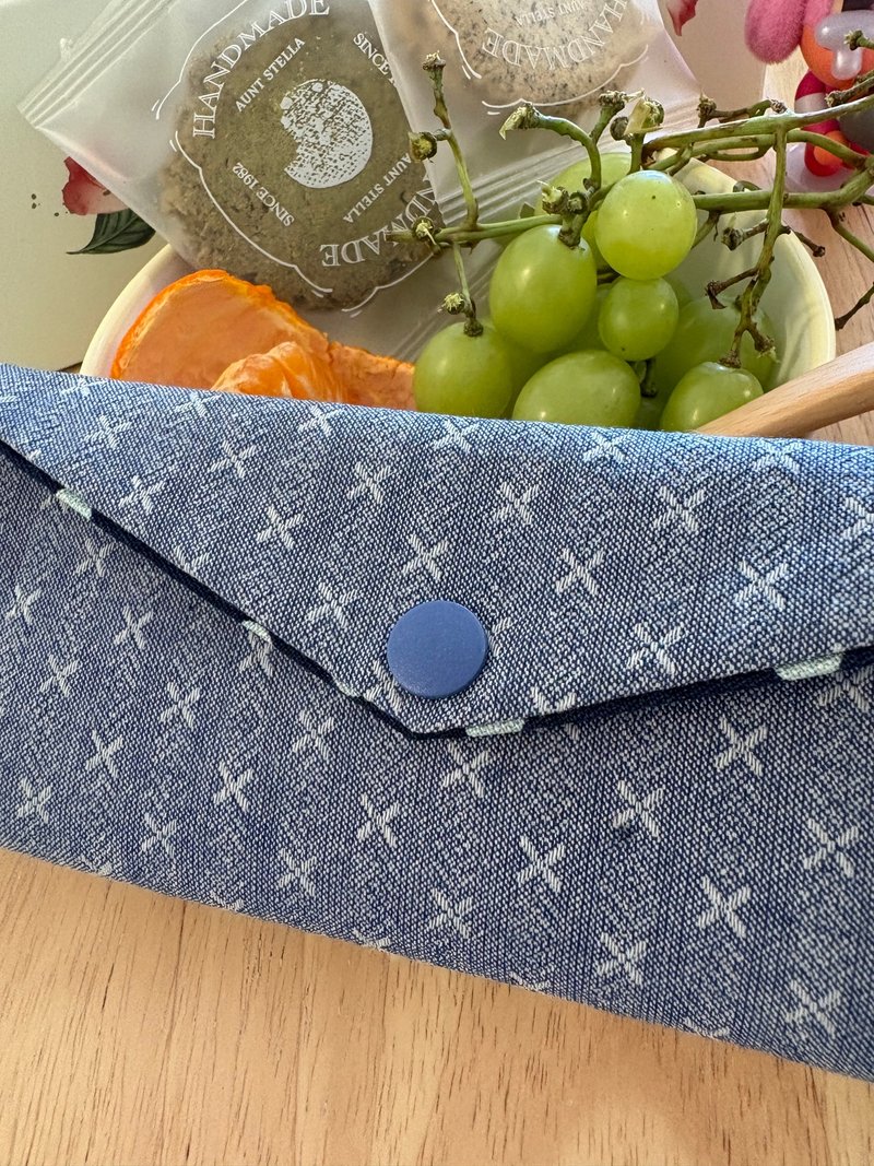 文青风环保纯棉筷袋 名媛编织 质感雾蓝 厚实优质  日本 潮物 收 - 收纳用品 - 棉．麻 蓝色