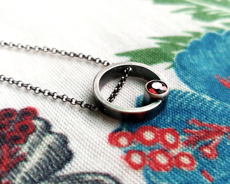 果实二 925银 锁骨项链 /Ag No. 029 - 项链 - 纯银 灰色