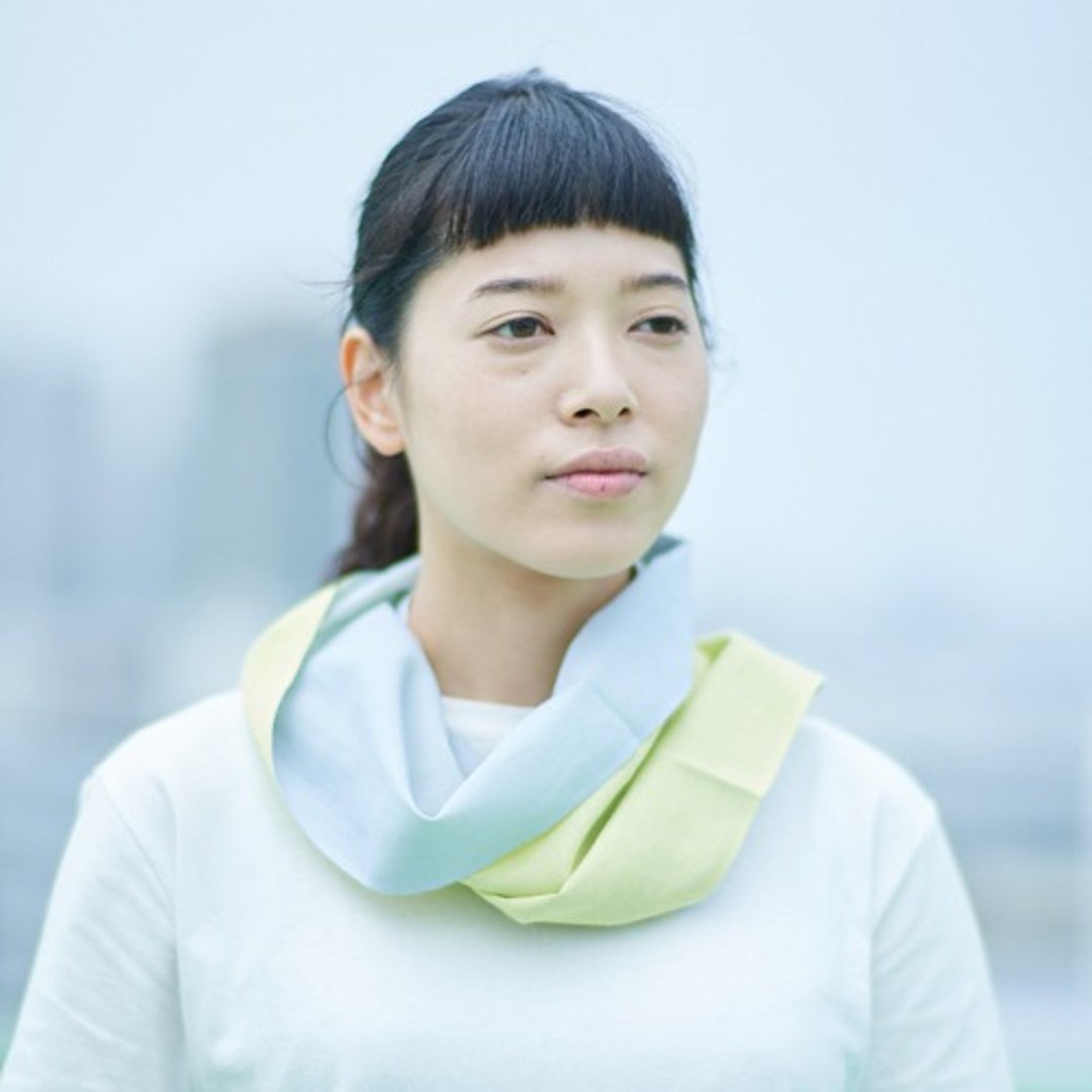 Snood Oo Wow Yellow x Gray S size - 丝巾 - 棉 黄色