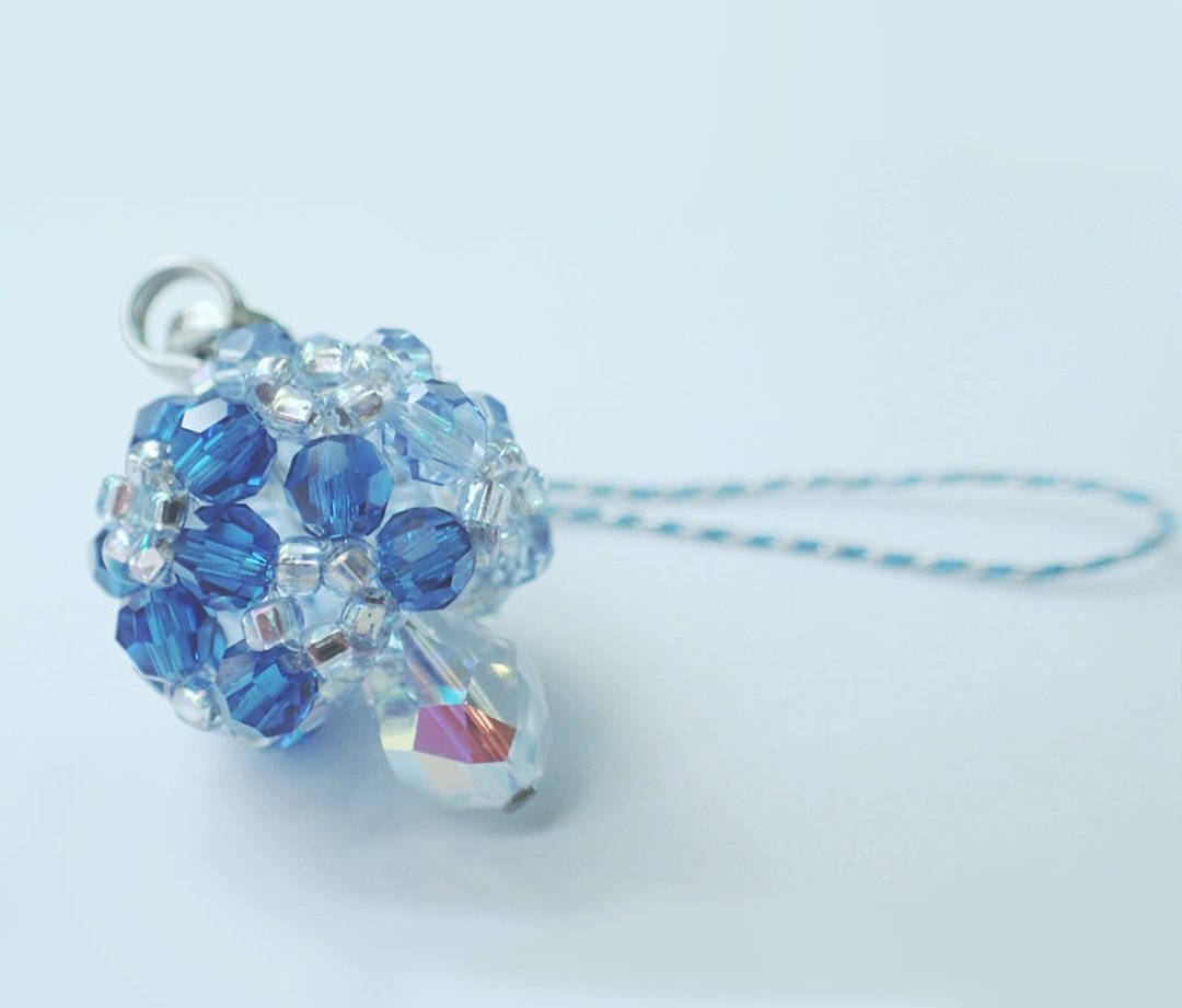 蘑菇, 蓝色香菇, 吊饰, SWAROVSKI ELEMENTS(施华洛世奇元素) - 吊饰 - 玻璃 蓝色