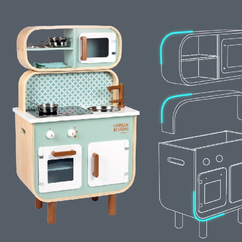 法国Janod  妙厨师好料理-欧式双面厨具 - 玩具/玩偶 - 木头 