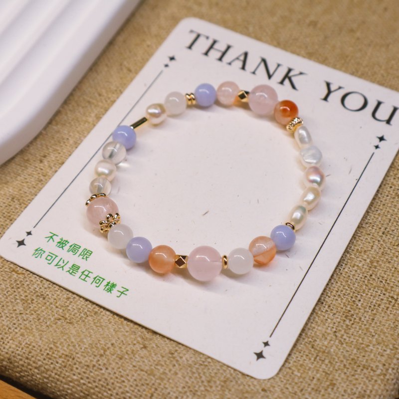 【梦幻城堡】在逃公主手链l 白水晶×红兔毛×粉晶×珍珠×白玉石 - 手链/手环 - 珍珠 