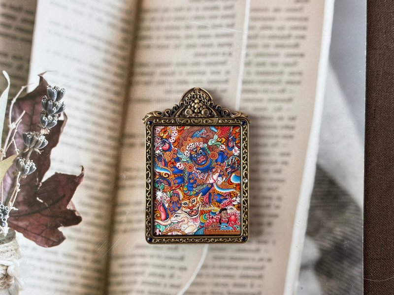 大黑天高卡唐卡 - 吊饰 - 其他金属 多色