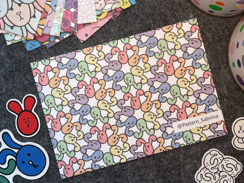 【明信片】兔子系列 Rabbit_p3m1_B_荷兰紙 - 卡片/明信片 - 纸 多色