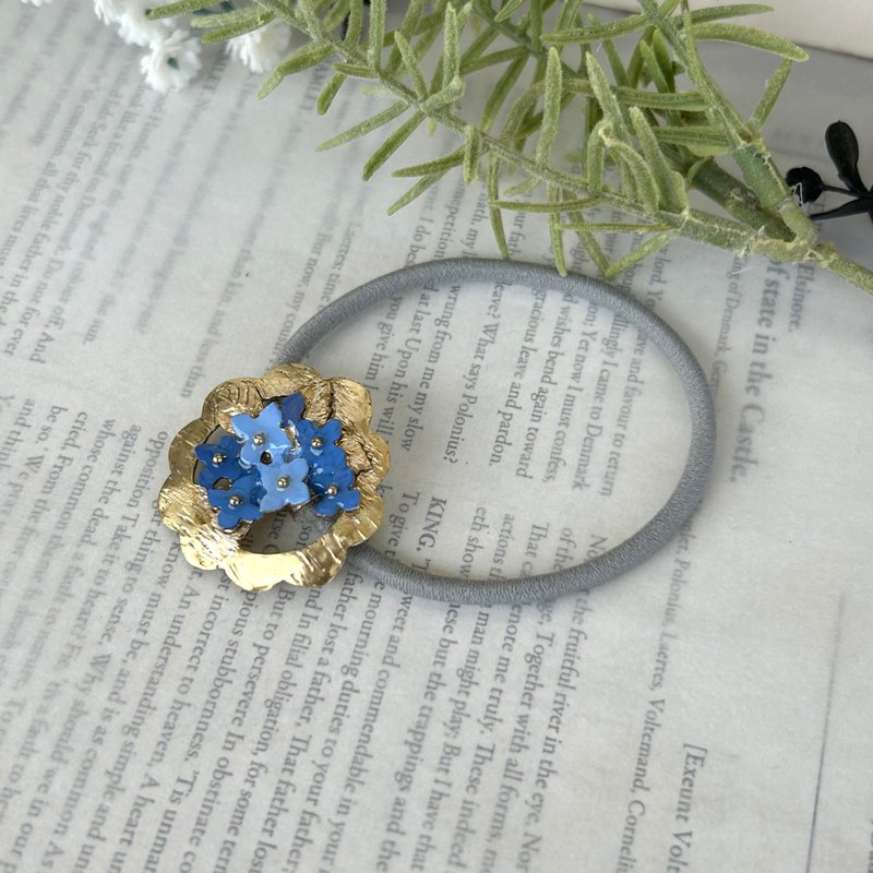 窗景 绣球花发圈 - 发饰 - 铜/黄铜 蓝色