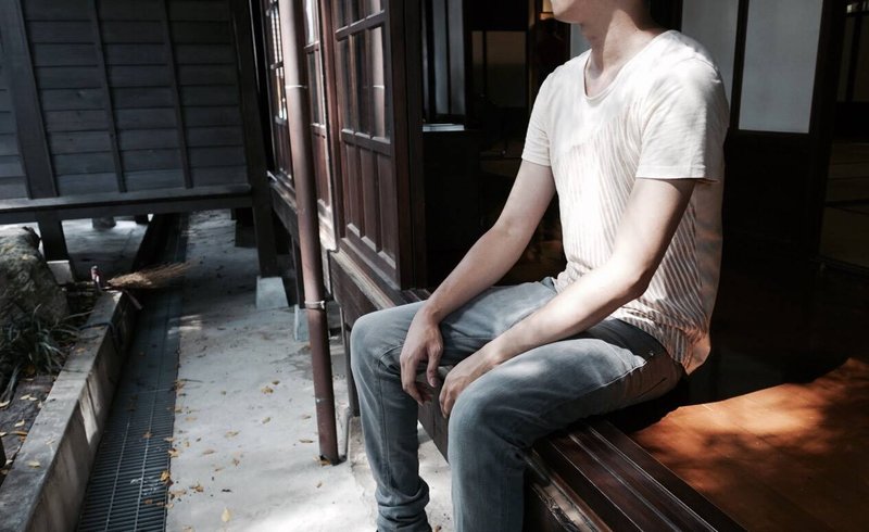 I . A . N Design 茶染 天然手工印染T  Organic Cotton - 中性连帽卫衣/T 恤 - 植物．花 咖啡色