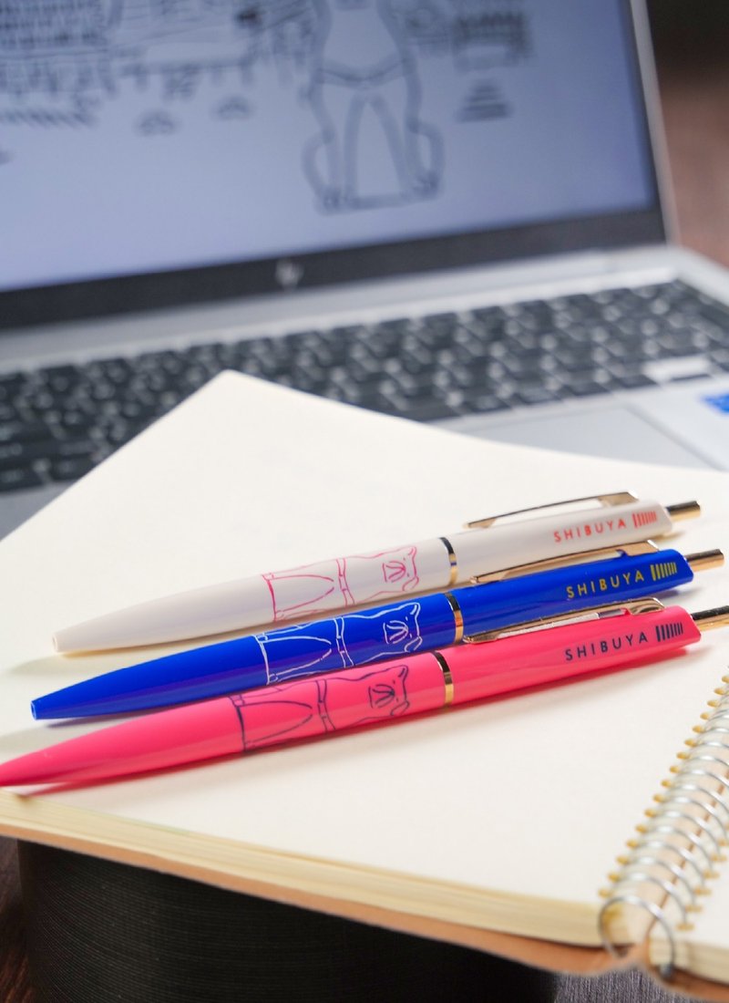 八公与涩谷 原子笔 - 钢珠笔 - 塑料 粉红色