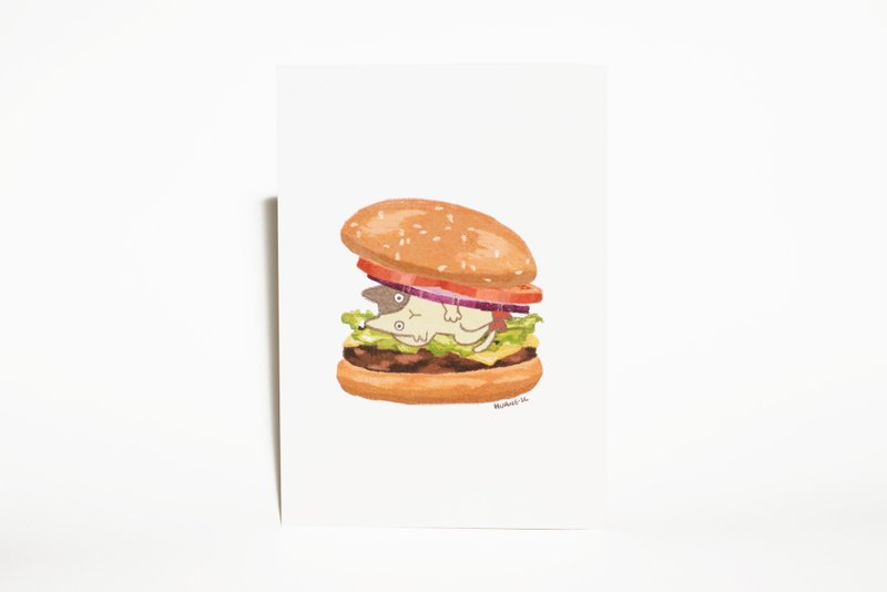 汉堡夹阿麦 - 卡片/明信片 - 纸 多色