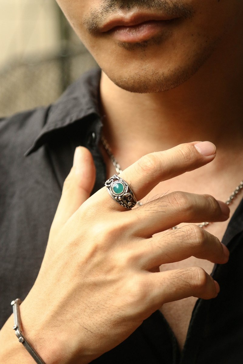 【水晶系列】台湾蓝宝 蒸气庞克 纯银活口戒 _ 蓝焰之环(可订制) - 戒指 - 宝石 多色