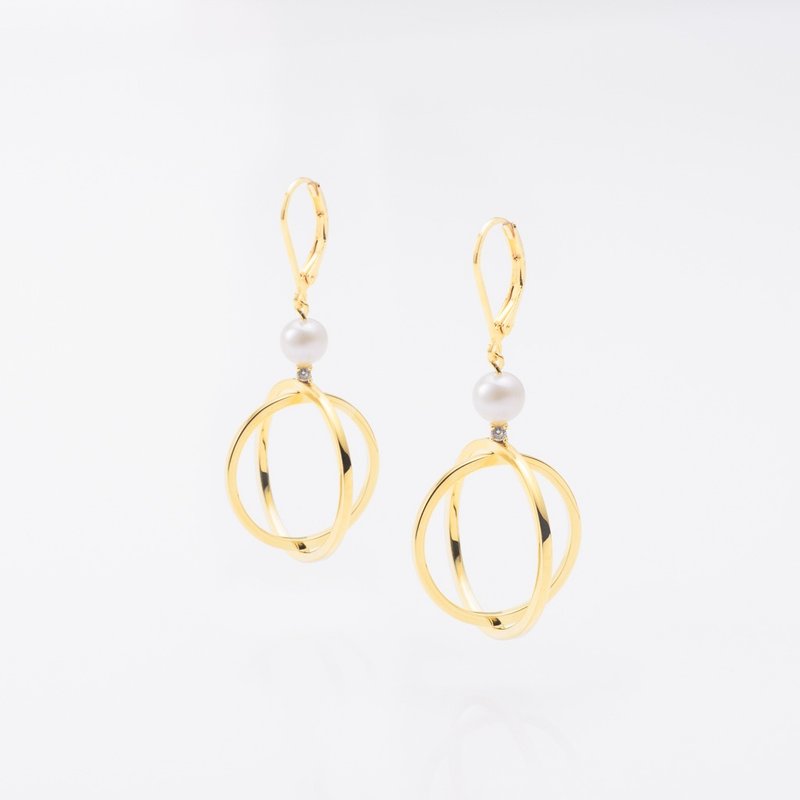 高雅时尚 / Orlena earrings 一对 - 耳环/耳夹 - 其他金属 金色