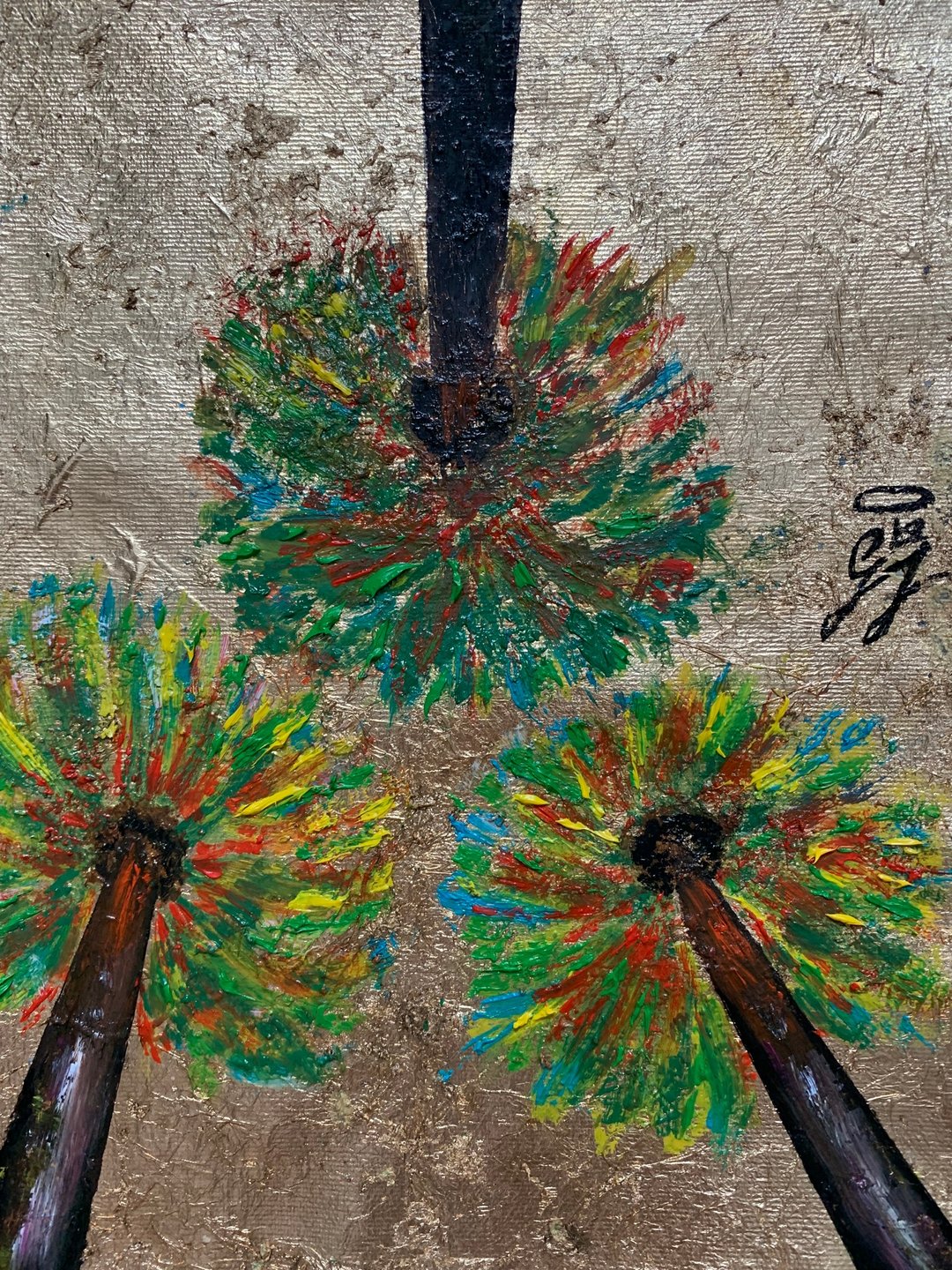 室内绘画 棕榈树 艺术 棕榈树 绘画 - 墙贴/壁贴 - 其他材质 金色
