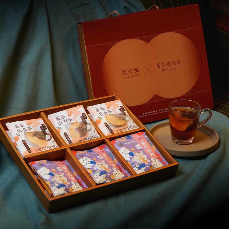 【菓茶很有事 X 可夫莱】轻盈礼盒 (菓茶 x 莓好杏条) - 茶 - 其他材质 