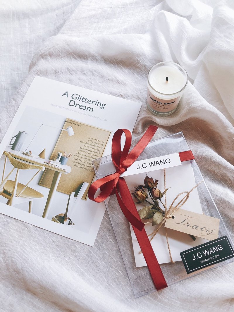 迷你干燥玫瑰 心意小卡 定制名字 婚礼小物 手作 卡片 - 卡片/明信片 - 纸 