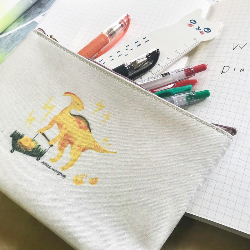 World Of Dinosaurs - 副栉闪电龙笔袋 - 铅笔盒/笔袋 - 其他材质 白色