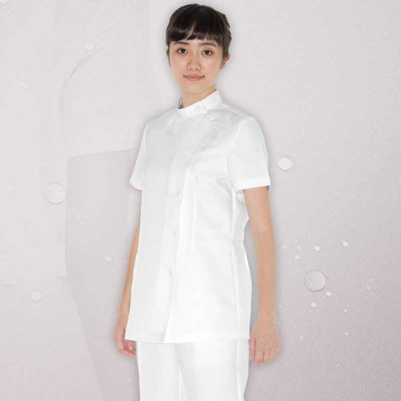 多色扣钮松身纳米抗菌护士护理员短袖上衣医美诊所制服NW6220 - 女装上衣 - 聚酯纤维 多色