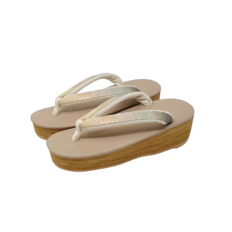 Macaron Souri EVA 渐层金银散花绪 淡粉色 - 拖鞋 - 人造皮革 粉红色