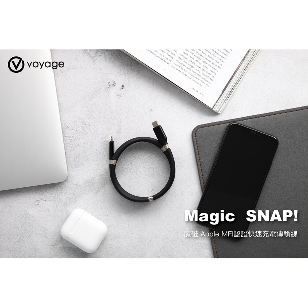 VOYAGE MagicSNAP!魔磁AppleMFi认证快充传输线-1M-C to L - 其他 - 其他材质 黑色