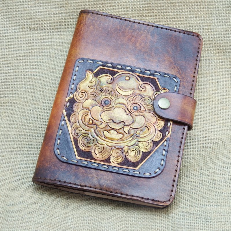 喜乐狮手作皮革笔记本手帐书札书衣(加赠皮书签) - 笔记本/手帐 - 真皮 咖啡色