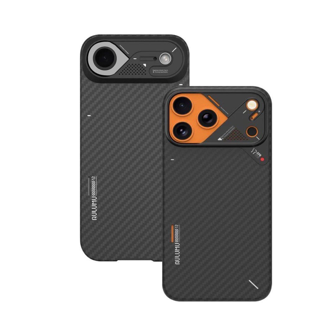 【AULUMU】A17 裸机感 超瓷散热变色手机壳 iPhone 17 - 碳纤维纹 - 手机壳/手机套 - 其他材质 