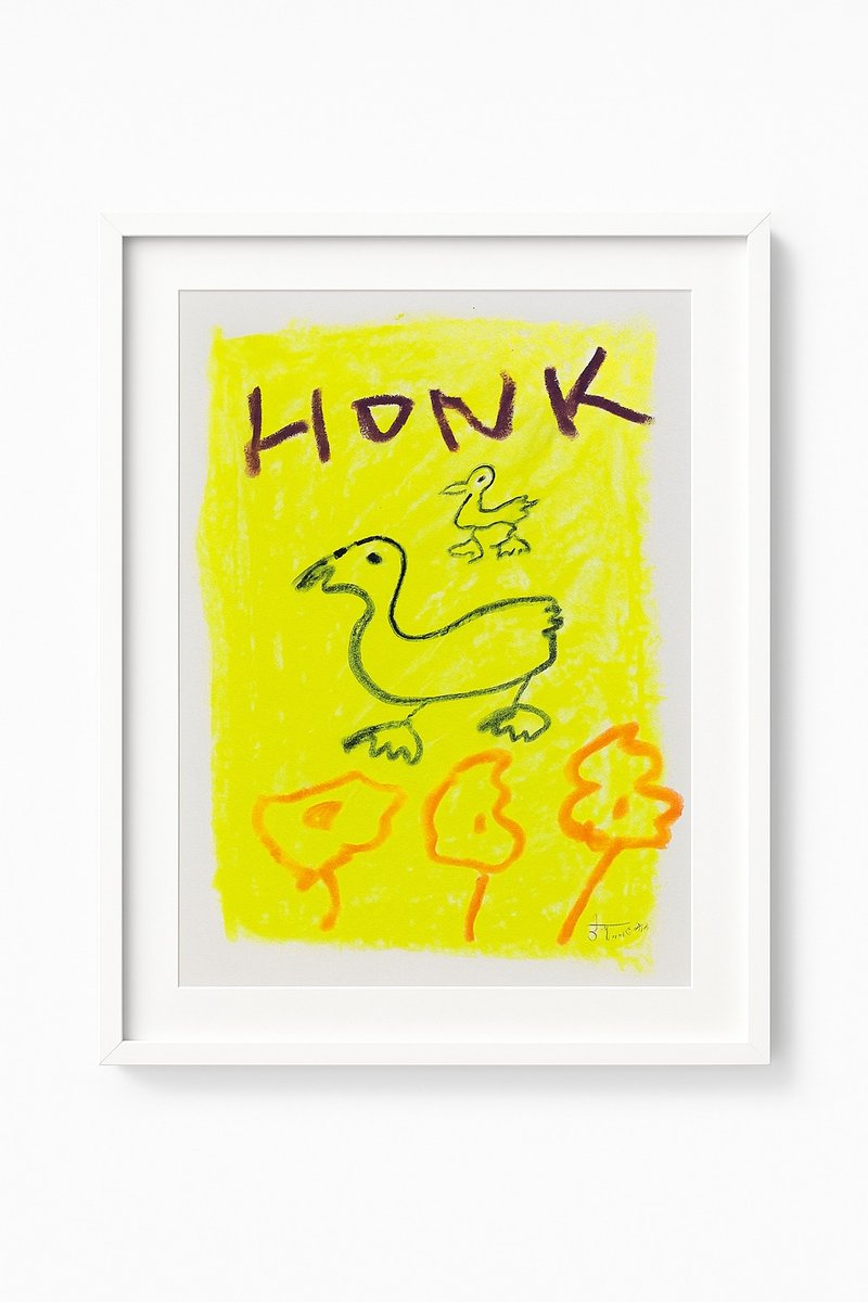 HONK 鹅插画 动物森友会系列 A4印刷品 鹅图卡 鹅艺术画 - 海报/装饰画/版画 - 纸 多色