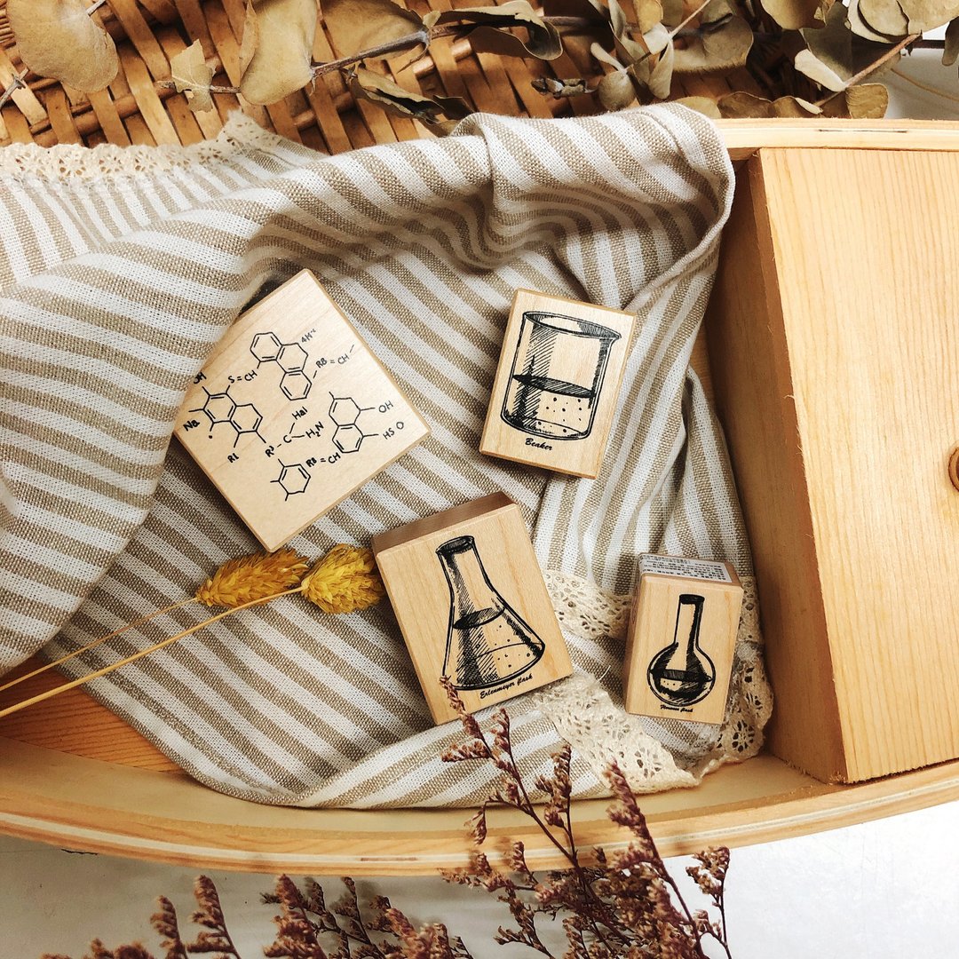 枫木印章-实验室风格 (四颗一组) - 印章/印台 - 木头 