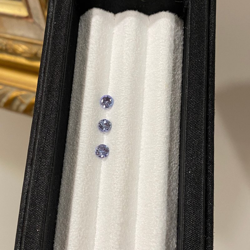 【裸石】丹泉石 Tanzanite 4.5mm 圆形宝石 无烧 - 项链 - 宝石 紫色