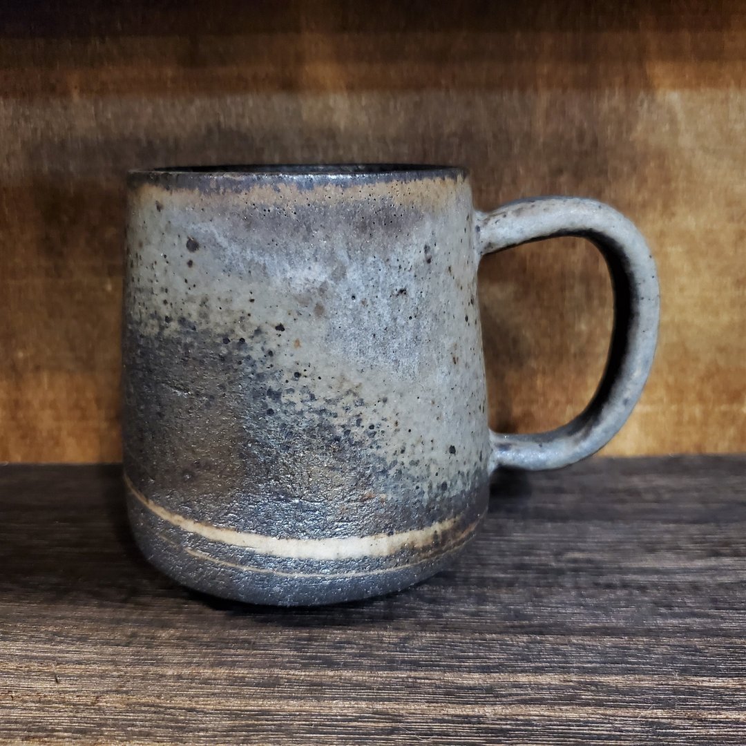 柴烧陶绞泥马克杯 / 咖啡杯 - 咖啡杯/马克杯 - 陶 黑色