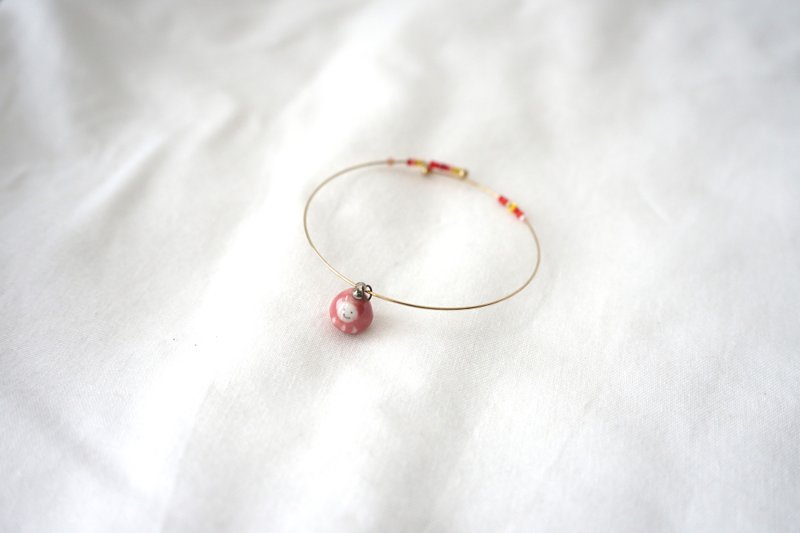 红色陶瓷达摩 不倒翁 手镯 - 手链/手环 - 瓷 多色