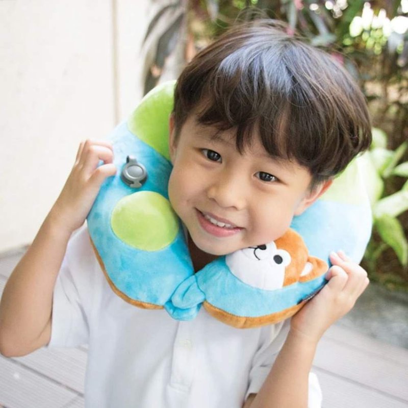 儿童系列按压式充气颈枕   柴犬版 - 颈枕/旅行枕 - 聚酯纤维 蓝色