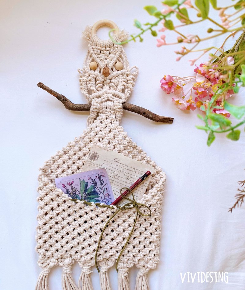 Macrame编织 猫头鹰邮差包 - 文件夹/资料夹 - 棉．麻 