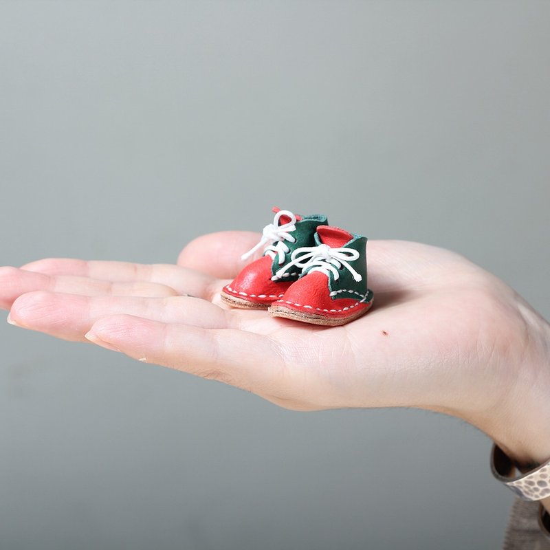 【颖川手创】🎄圣诞节限定迷你小鞋吊饰🎄圣诞礼物/交换礼物/钥匙圈/Christmas gift - 钥匙链/钥匙包 - 真皮 红色