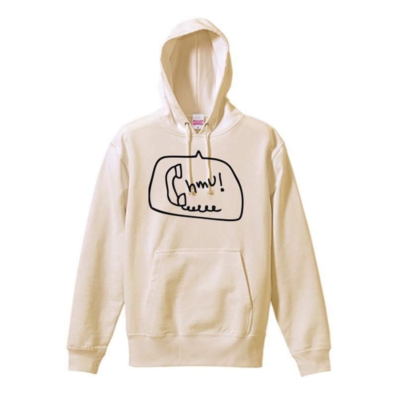 HMU sweatshirt hoodie - 中性连帽卫衣/T 恤 - 棉．麻 白色
