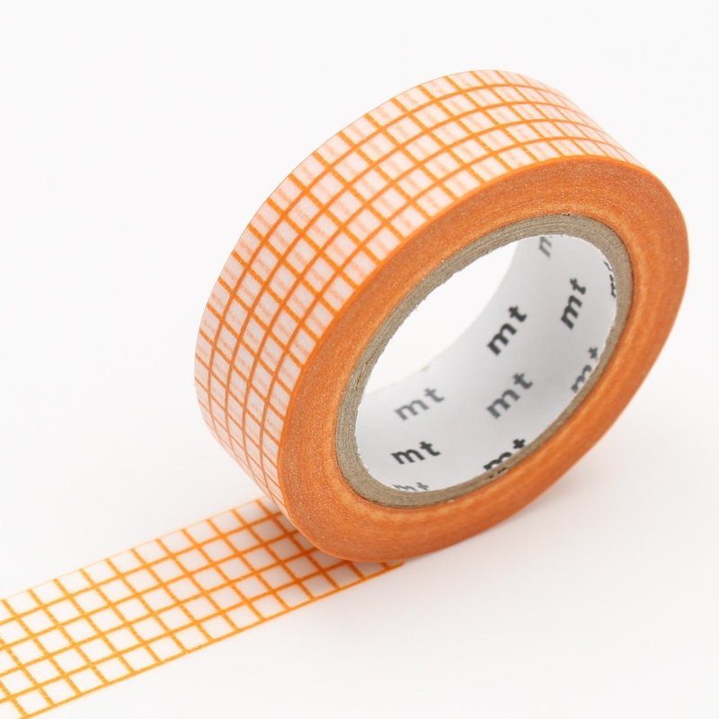 mt 和纸胶带 Deco【方眼格纹-柑橘 (MT01D394)】2017SS - 纸胶带 - 纸 橘色