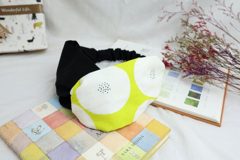 大人の发带  交叉发带:::红豆面包 - 发饰 - 棉．麻 黄色