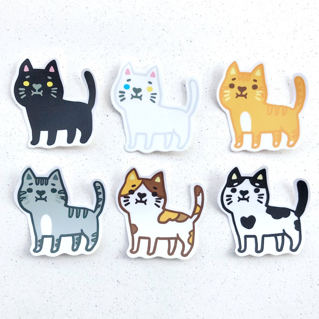 防水贴纸-魔法猫猫 - 红包/春联 - 塑料 黑色