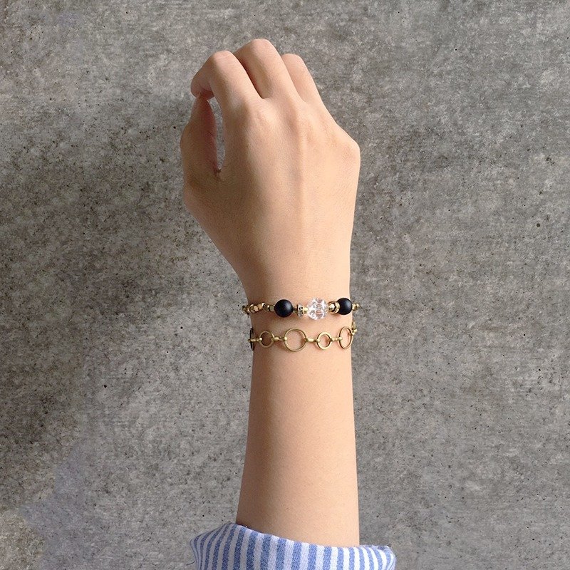 圆圆圈圈::锆石黄铜手链 - 复古时尚 / 交换礼物 / 生日礼物 / 手链手环礼物定制设计 - 手链/手环 - 其他材质 金色