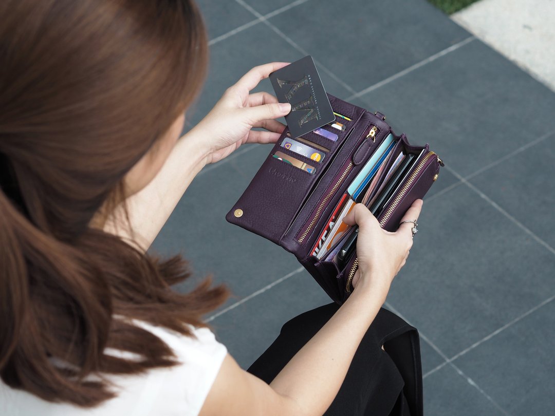 Mousse wallet (Purple): Long wallet, cow leather wallet, purple - 皮夹/钱包 - 真皮 紫色
