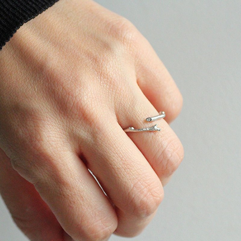 Ring Shepherd Twig Pt900 - 戒指 - 贵金属 银色