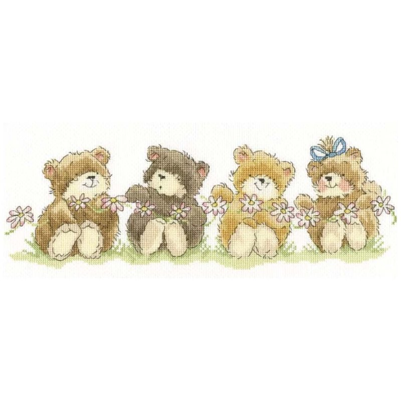 XMS34 - Bothy Threads 十字绣材料包 - 熊熊雏菊花圈 - 编织/刺绣/羊毛毡/裁缝 - 其他材质 