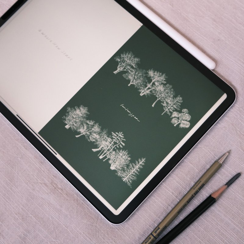 无时效大树插画电子手帐/ goodnote手帐模板/含原创插画/贴纸 - 电子手帐及素材 - 其他材质 
