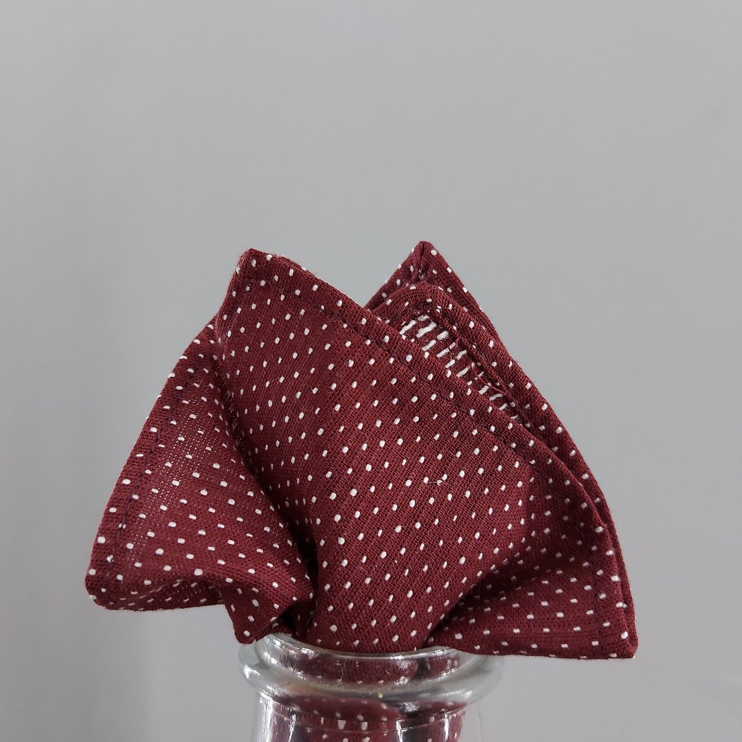 Pocket Square - Red Polka Dot - 手帕/方巾 - 棉 红色