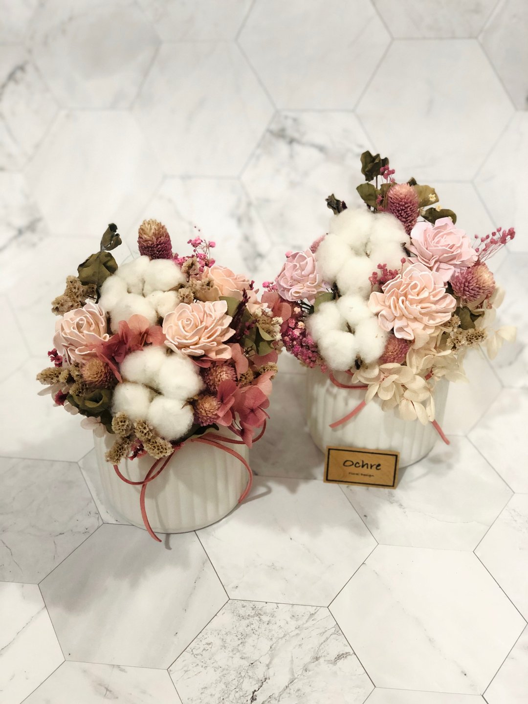 Ochre 开幕 乔迁 喜庆 祝贺花礼 桌花 盆花 花礼 花盒 - 干燥花/捧花 - 植物．花 粉红色