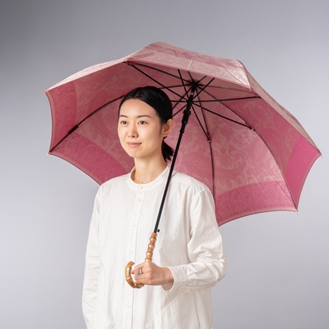 【晴雨两用  抗UV雨伞 直立伞】kirie 佩斯利 粉色的 - 雨伞/雨衣 - 聚酯纤维 粉红色