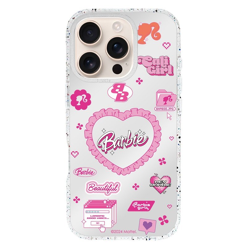 Barbie 镜面爱心派对 磁吸版 透彩框 iPhone 16 15 14 13 Pro Max - 手机壳/手机套 - 环保材料 银色
